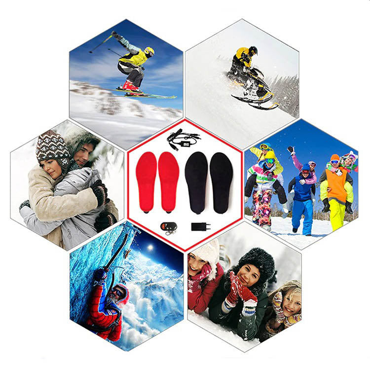 Wiederaufladbare beheizbare Einlegesohlen : USB beheizte schuh-einlegesohlen fernbedienung 4.2V 2100mAH